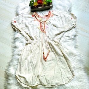 5x$25 Latin American Folk Off White Ivory Peasant Dress, 8X